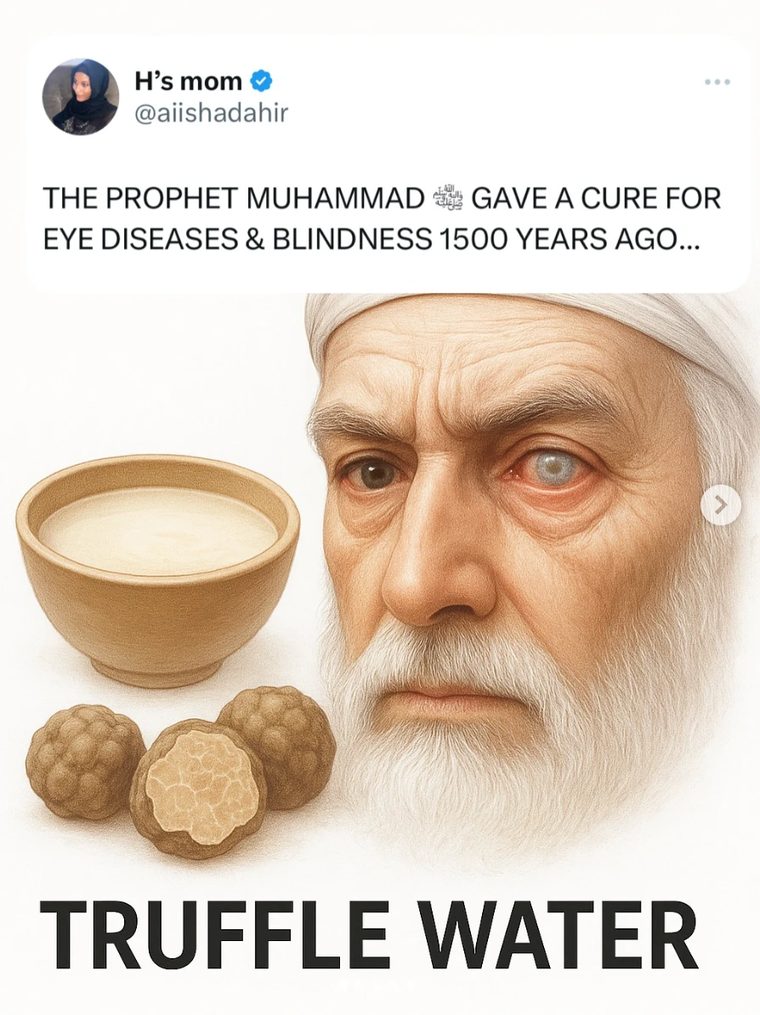 The Prophet صلى الله عليه وسلم said: truffle is a kind of manna, and its water is a cure for the eye. From the earth, Allah brings remedies we often overlook.